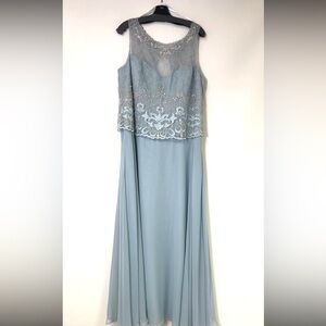 Montage by Mon Cheri beaded bodice sleeveless fit and flare long Gown